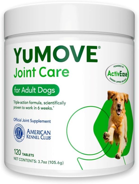 YuMOVE Adult Dog | Joint Supplement for Adult Dogs, with Glucosamine, Chondroitin, Green Lipped Mussel | Aged 6 to 8 | 6x20(120) Tablets (Package may vary)