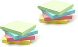 400 Pastel Sticky Notes (76x76mm) - Colourful Removable Adhesive Memo Pads in Blue, Pink, Green, Yellow | Set of 4 Pads (100 Sheets Each) | Office, Home & School Use - 4 Packs