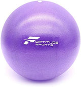 Fortitude Sports Yoga Ball 25cm | Soft Mini Pilates Ball Small for Yoga, Fitness, Core, Stability and Physical Therapy | Inflatable Mini Gym Ball With Inflation Straw.