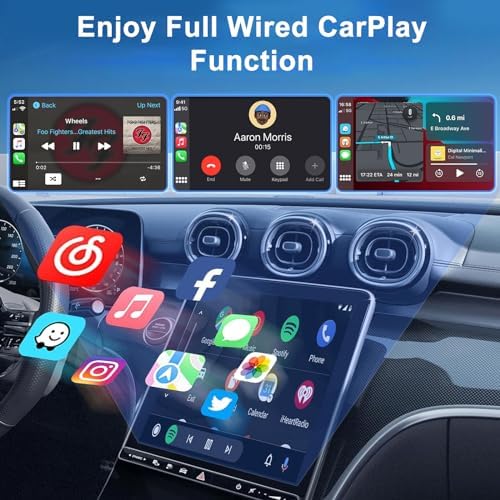 Wireless CarPlay Adapter for OEM Factory Wired CarPlay Cars, Wireless Carplay Adapter for iPhone, Wireless CarPlay Dongle Converts Wired to Wireless, Fit for Cars from 2017-2024 &amp; iPhone iOS 11+