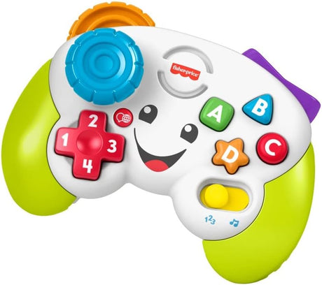 Fisher-Price Laugh & Learn Game & Learn Controller, UK English Version, musical toy with lights and learning content for baby and toddler ages 6-36 months, FWG12.