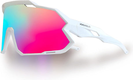 JOGVELO Cycling Glasses, Sport Sunglasses Polarized for Men/Women/Youth with 3 Interchangeable Lens for Cycling Running Baseball Golf.