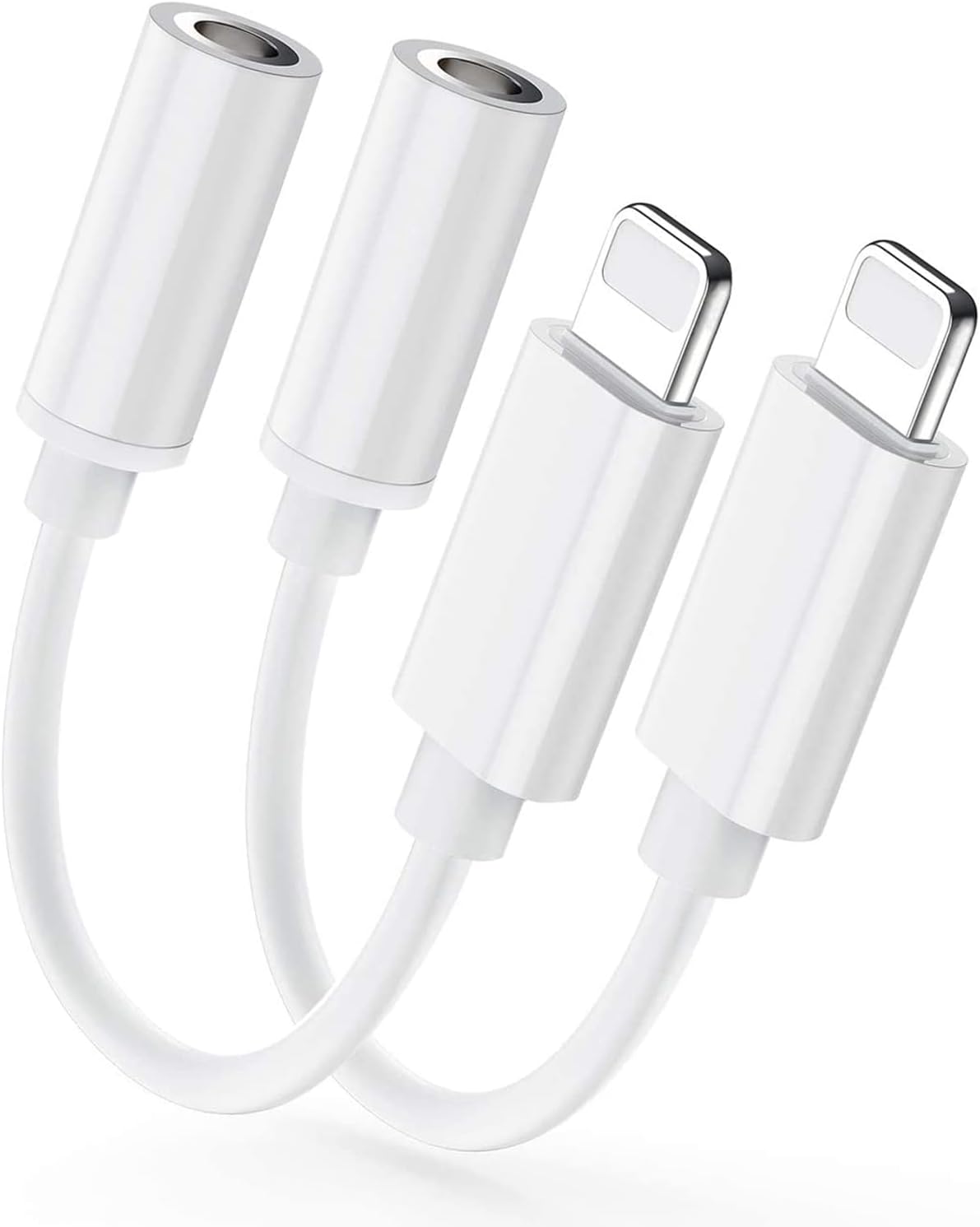 [Apple MFi Certified] 2 Pack iPhone 3.5mm Headphone Adapter, Lightning to 3.5mm Earphone Jack Adapter Aux Audio Dongle Converter for iPhone 13/12/11/11 Pro/XR/X/XS/8/8Plus/7/7Plus.