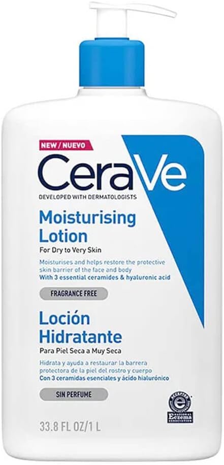 CeraVe Moisturising Lotion, with hyaluronic acid and 3 essential ceramides, Daily Face & Body Moisturiser for Dry to Very Dry Skin (Packaging may vary) 236 ml (Pack of 1).