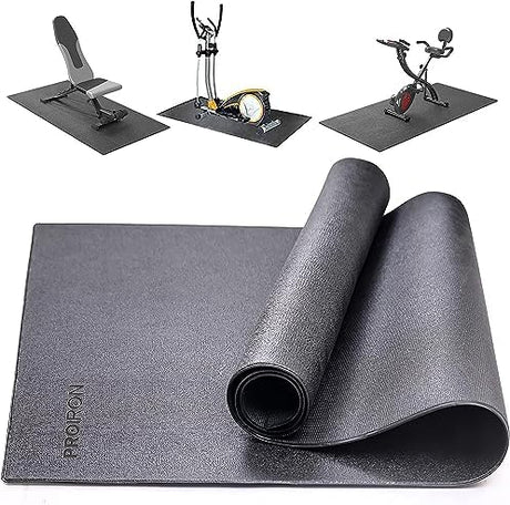 PROIRON Gym Floor Mat, Floor Protector Mat, Exercise Equipment Mat 115cm x 80cm for Exercise Bike, Weight Bench, Rowing Machine, Cross Trainer, Gym Fitness Workout Training Mat, Black.