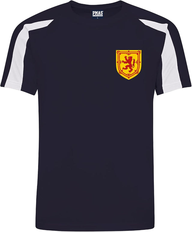 Personalised Scotland Navy Football Shirt Supporters' Gear Kids Tshirt Kit Best Birthday Gift for 3 to 13 Year Old Boys & Girls.