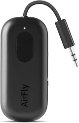 Twelve South AirFly Pro Bluetooth Wireless Audio Transmitter/Receiver for up to 2 AirPods/Wireless Headphones; Use with Any 3.5 mm Audio Jack, Black.