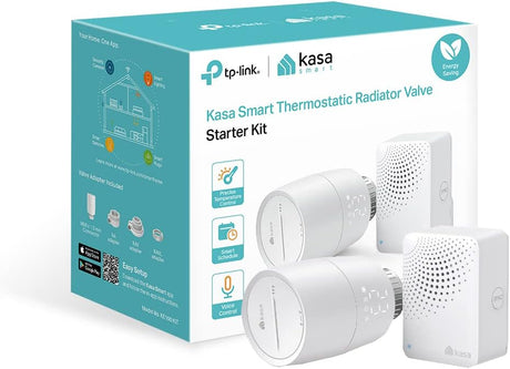 TP-Link Kasa Smart Thermostat Radiator Valve, Smart Radiator Valve, Energy Saving, LED display Radiator Thermostat Valve, Smart TRV Schedule, Works with Alexa & Google, Easy installation(KE100 KIT)