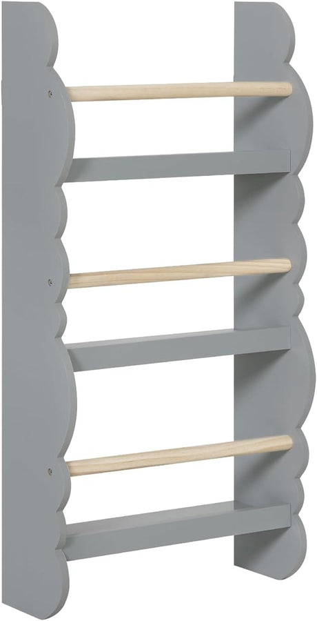 WOLTU Kids Bookcase Wall Shelf, 3 Tier Children's Bookshelf Storage Display Rack, Wooden Book Organizer for Children's Room, White, KR013ws.