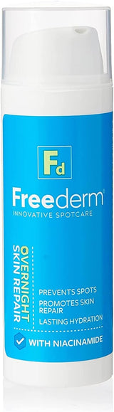 FREEDERM Overnight Skin Repair for Spot Prone Skin, Visibly Reduces Spots and Redness, With Niacinamide and Vitamin B3, Clear, 50 ml.