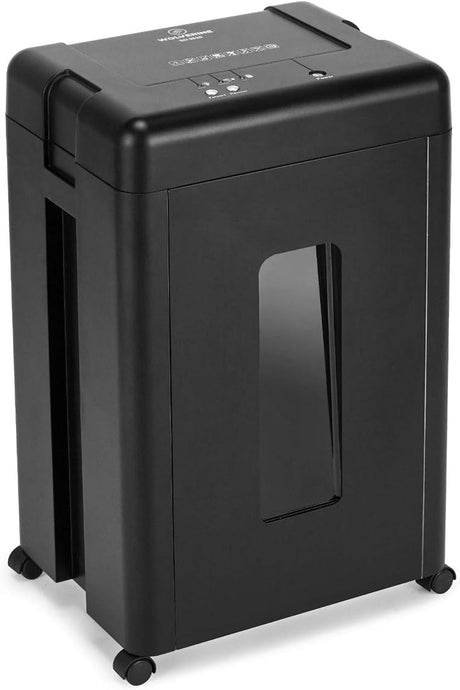 WOLVERINE 15-Sheet Super Micro Cut High Security Level P-5 Heavy Duty Paper/CD/Card Shredder for Home Office, Ultra Quiet by Manganese-Steel Cutter and 32-Litre Pullout Waste Bin SD9520 (Black).