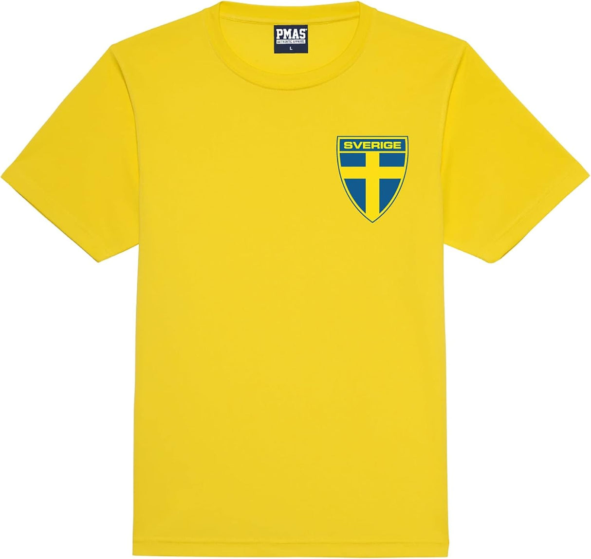 Personalised Sweden Style Home Sun Yellow Football Shirt for Boys and Girls Best Birthday Gift for Children and Unisex Kids Playwear for 3 to 13 Year Old Kids.