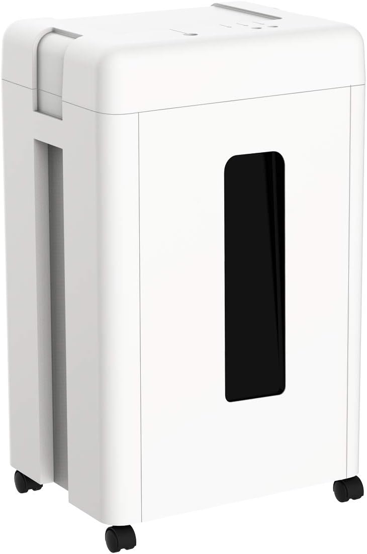 WOLVERINE 15-Sheet Super Micro Cut High Security Level P-5 Heavy Duty Paper/CD/Card Shredder for Home Office, Ultra Quiet by Manganese-Steel Cutter and 32-Litre Pullout Waste Bin SD9520 (White).