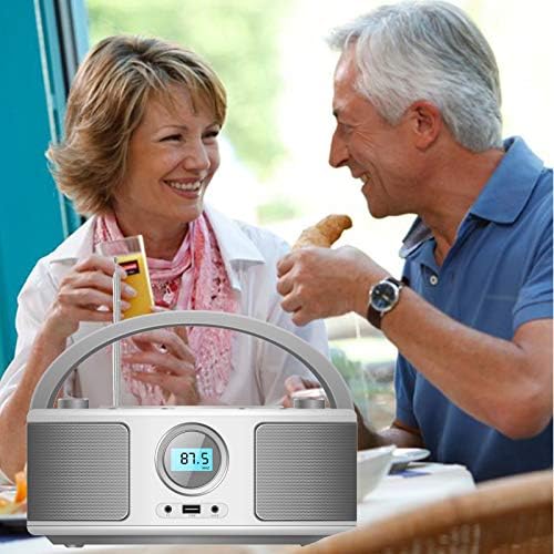 CD Radio Portable CD Player Boombox with Bluetooth,FM Radio,USB MP3 Playback,3.5mm AUX Headphone Jack and USB Input, CD-MP3/CD-R/CD-RW Compatible(WTB791)