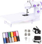 Yohencin Mini Sewing Machine Double Thread Speed Switch, Electric Sewing Machine With expansion platform and sewing machine accessories，,Beginners And Kids Portable Sewing Machine,Diy Birthday Gift.