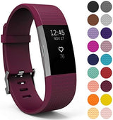 Yousave Accessories Compatible With FitBit Charge 2 Strap, Adjustable Band Straps, Replacement Silicone Sport Wristband For Men/Women in Small or Large.