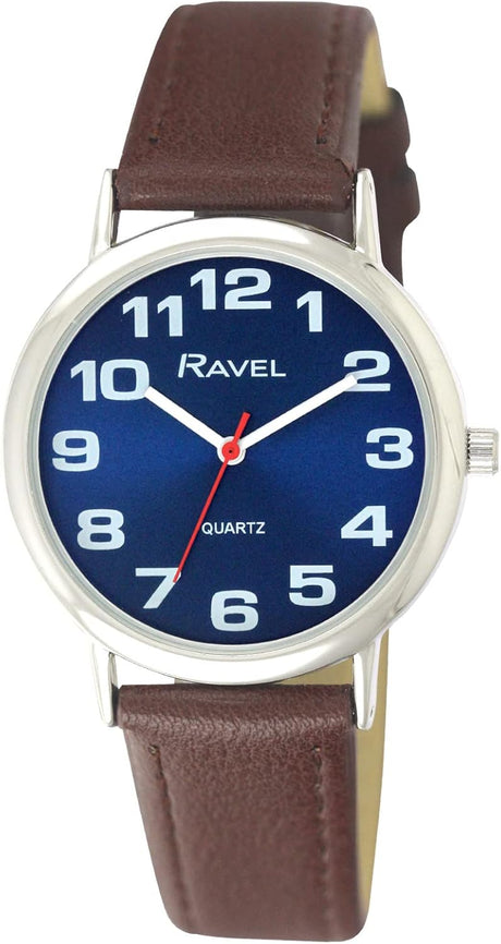 Ravel Unisex Easy Read Watch with Big Numbers - Analogue Quartz - R0105.