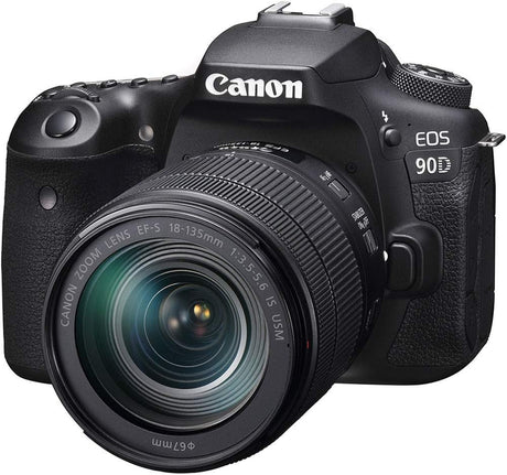 Canon DSLR Camera [EOS 90D] with 18-135 is USM Lens | Built-in Wi-Fi, Bluetooth, DIGIC 8 Image Processor, 4K Video, Dual Pixel CMOS AF, and 3.0 Inch Vari-Angle Touch LCD Screen, Black.