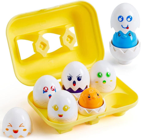 The Magic Toy Shop Matching Eggs Color & Shape Sorter Kids Toddlers Educational Sensory Baby Toys Egg Puzzle for 12+ Months, Easter Gift.