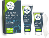 Veet Men Intimate Hair Removal Kit, Mens Hair Removal Cream 100ml, After Shave Balm 50ml, 1 Spatula, Hair Removal Cream For Genitals, Pubic Hair Removal, Intimate Hair Removal.