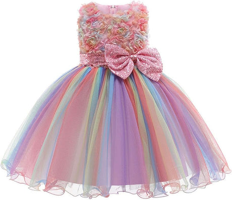 Girl Dresses Princess Sleeveless Bridesmaid Kids Party Dresses Tulle Birthday Prom Ball Wedding Flower Girls Dress for 2-9 Years.