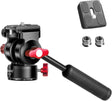 Manbily Video Tripod Head, Drag Pan Tilt Head 360° Panoramic Arca Swiss Quick Release Plate*2 3/8" & 1/4" Screw, Semi Fluid Head for 4K DV Camcorder Video DSLR Camera Tripod Monopod Filming Vlog Live.