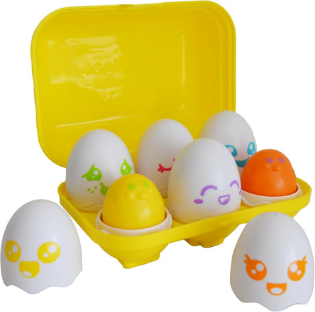 TOMY Toomies Hide and Squeak Eggs Baby Toy - Baby Box of Big Eggs with 3 Squeak Chicks & 3 Rattle Chicks - Colour & Shape Sorter Baby Sensory Toys - Toddler Toys & Baby Toys 6 Months Plus to 36 Months.