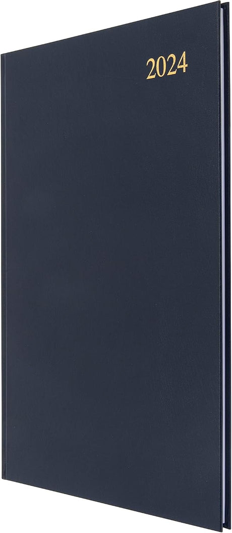 Collins Debden Collins Essential A4 Diary 2024 Daily Planner - 2024 Page A Day Diary Journal & 2024 Planner - Business Office Academic and Personal Use - A4 Size (Black).