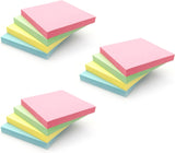 400 Pastel Sticky Notes (76x76mm) - Colourful Removable Adhesive Memo Pads in Blue, Pink, Green, Yellow | Set of 4 Pads (100 Sheets Each) | Office, Home & School Use - 4 Packs