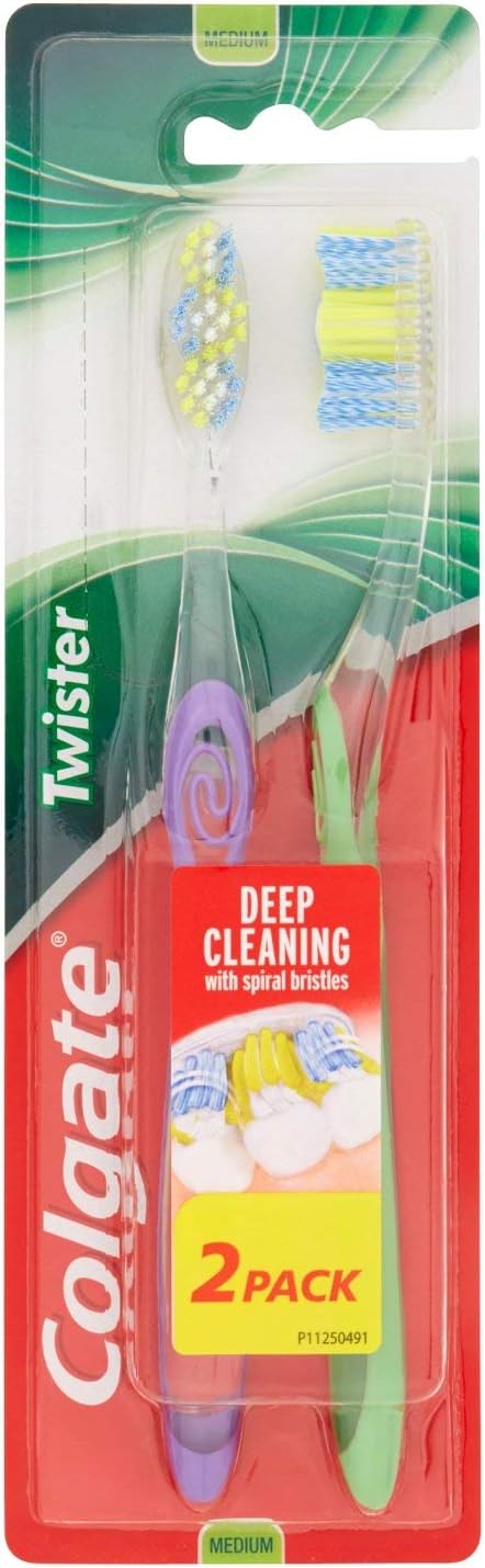 Colgate Extra Clean Medium Toothbrush (Assorted) with a Cleaning Tip that Reaches and Cleans Back Teeth, (Pack of 3).