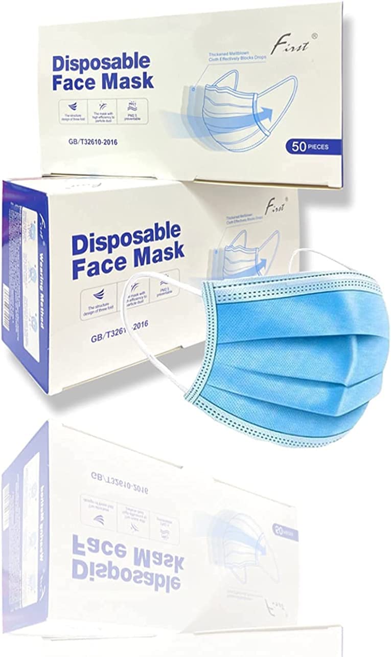 REQUISITE NEEDS Comfort Breathable Facial Cover 3 Ply Disposable Face Masks (Blue) (100 PACK).