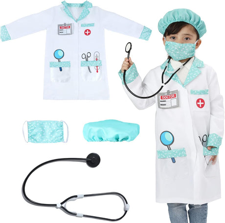 Wiclin Child Role Play Costumes,Doctor,Nurse Dress Up Playset Kits for Kids 3-5,5-7,7-9.