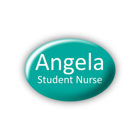 Custom Staff Name Badge for Work - Including Job Title - Teal - Pin Badges for Work Student Nurses Trainee Healthcare Retail Office Training.