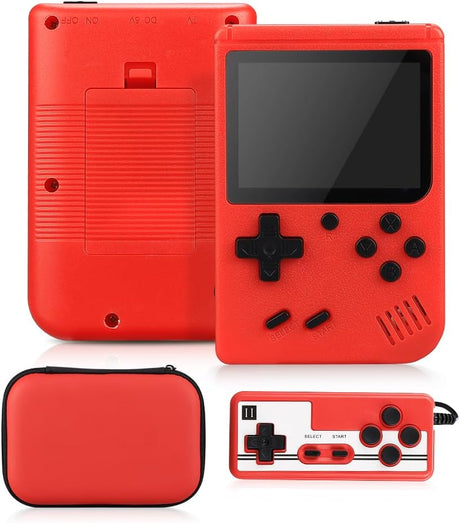 Handheld Game Console Player for Kids Adults, Retro Game Console Game Portable with 500 Classic Arcade Video Games 3 Inch Screen,Support TV Connection Red Color.