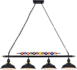 KEELED Pool Table Lights with 4 Black Matte Metal Shades, 127cm/50in Long, Perfect for 7'-8' Pool Tables, Snooker Table, Game Room, Kitchen Island (E27 Bulb Not Included).