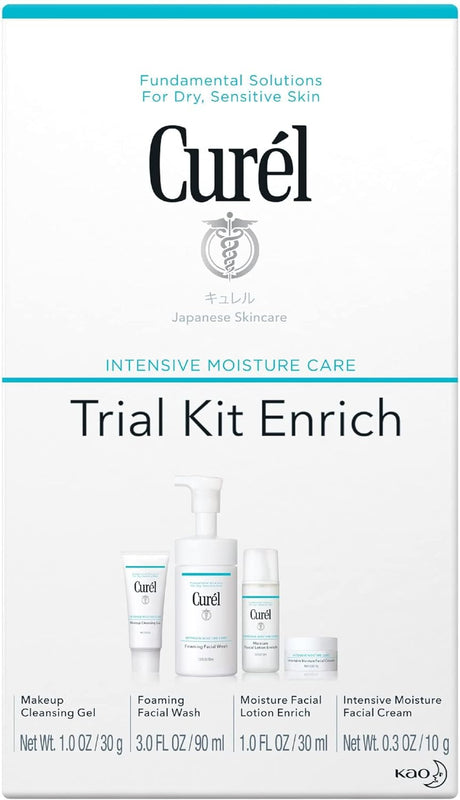 Curél Enrich Trial & Travel Kit, 2 Week Skincare Routine for Dry, Sensitive Skin.