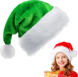 Santa Hat Christmas Hats for Kids,Adults,Thickened Classic Xmas Hat Plush Santa Claus Hat,Unisex Velvet Father Christmas Hats Costume,Christmas Party Hats for Xmas Holiday New Year Festive Party Gifts.