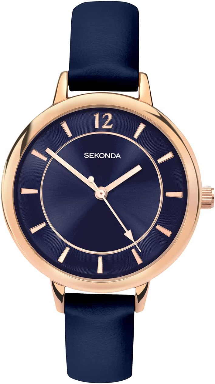 Sekonda 35mm Classic Women’s Rose Gold Case Analogue Quartz Watch.