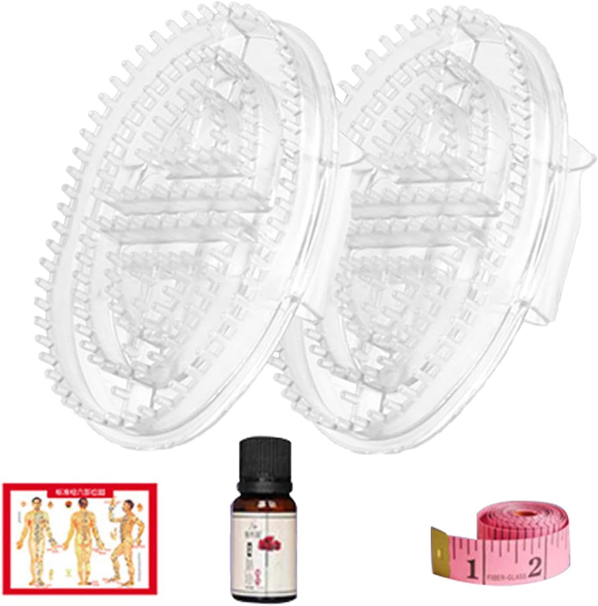 Meridian Brush, 2pieces Meridian Massage Brush, Body Relaxation Oil Massage Comb, Ergonomic Meridian Brush, Professional Meridian Brush, for Relaxation and Improved Circulation(Transparent).