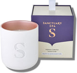 Sanctuary Spa Wellness Candle | Violet, Jasmine and Sandalwood Scented Ceramic Candle, 260 g | Natural Shea Wax | 45 Hour Burn Time | with Gift Box.