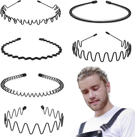 Mens Hair Band Sports Hair Bands For Men, Non-Slip Fashion Headband for Long Hair,Metal Hair Band For Men, Hair Hoop For Outdoor Sports,Daily Wear (3 Pieces).