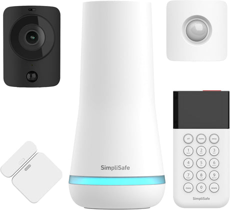 SimpliSafe Home Security System | 13 Piece Home Security Camera & Alarm System with Entry Sensor, Motion Detector & Outdoor Siren - Optional Monitoring Subscription - Compatible with Alexa