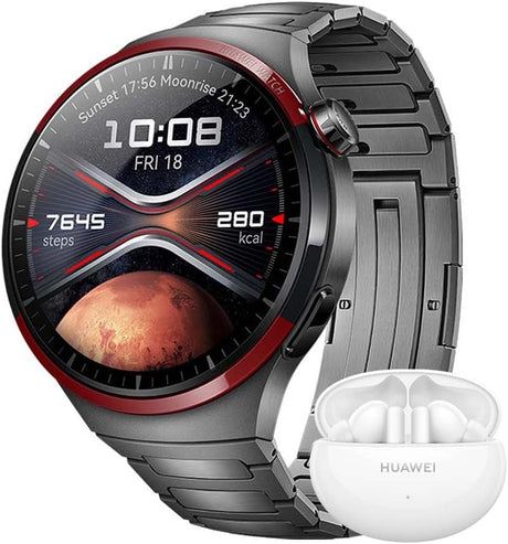 HUAWEI Watch 4 Pro Space Edition Smartwatch, Aerospace-Grade DLC Titanium, Up to 21 Days Long Battery Life, eSIM Cellular Calling, Free Diving Up to 30 Meters, Compatible with iOS & Android.