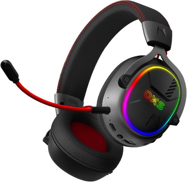 OXS Storm G2 Wireless Gaming Headset, 7.1 Virtual Surround Sound, 3 EQ Modes, 2.4GHz Low Latency, 50mm Driver, 40H Playtime, RGB Light,Bluetooth 5.3, Compatible with PC, Console, Mobile, Black.