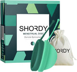 SHORDY Reusable Menstrual Disc Set of 2 (Small & Large) with Storage Bag, Medical-Grade Silicone, Soft Period Disc, Medium Flow Kit, Feminine Hygiene & Care | Tampons, Pads & Cups Alternative (Green).