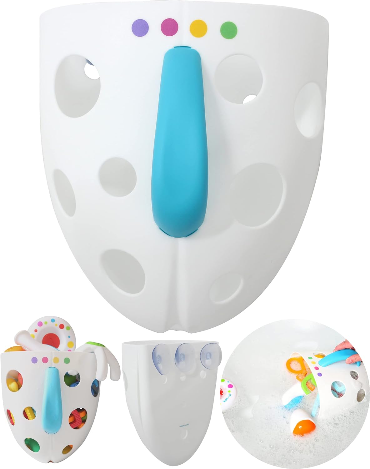 Koo-di Scoop n Store Bath Toy Caddy | Toddler and Baby Bath Toys Storage | For Quick & Easy After Bath Tidy Time | Baby Bath Caddy That Doubles As Bath Toy Storage In One Scoop.