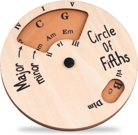 Wooden Musician Melody Wheel, Chord Circle of Fifths Wheel Guitar Piano Tool Music Transpose Tool Chord Wheel Musicians Musical Songwriter Music Chord Wheel for Key Signature Note Chord (Wood Color).