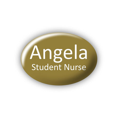 Custom Staff Name Badge for Work - Including Job Title - Olive - Pin Badges for Work Student Nurses Trainee Healthcare Retail Office Training.