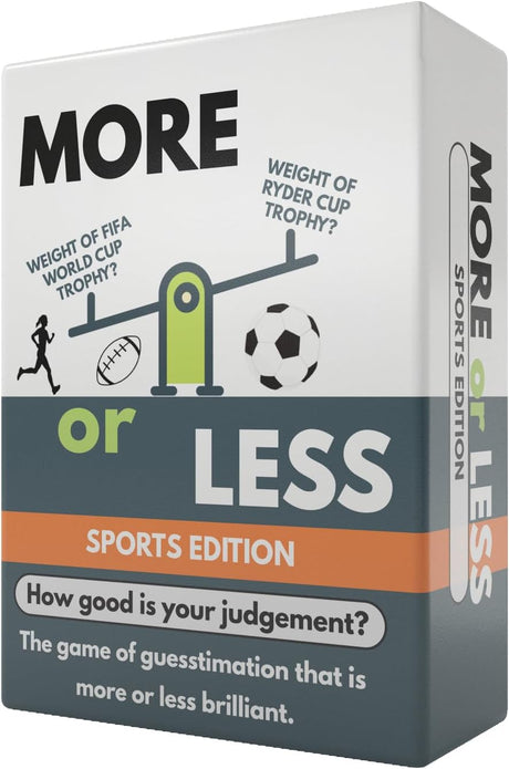 More or Less Original Edition Card Game - How Good Is Your Judgement? 2 Players+ | Adults, Teens & Kids |.