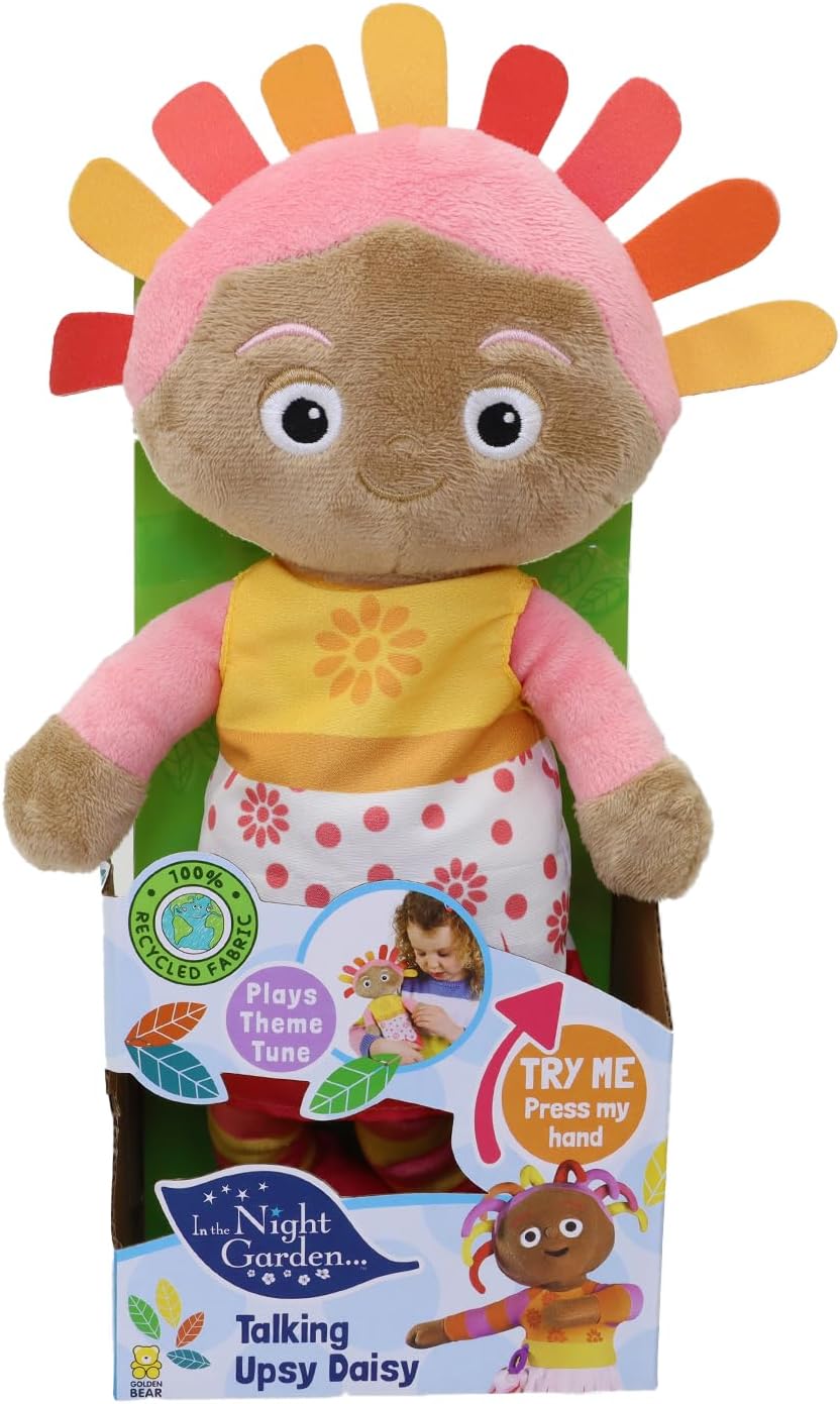 In the Night Garden Upsy Daisy Talking Teddy Bear, Cbeebies Cute & sensory toys. Comforting sounds. Kids Toys & Baby toys 0-6 months..